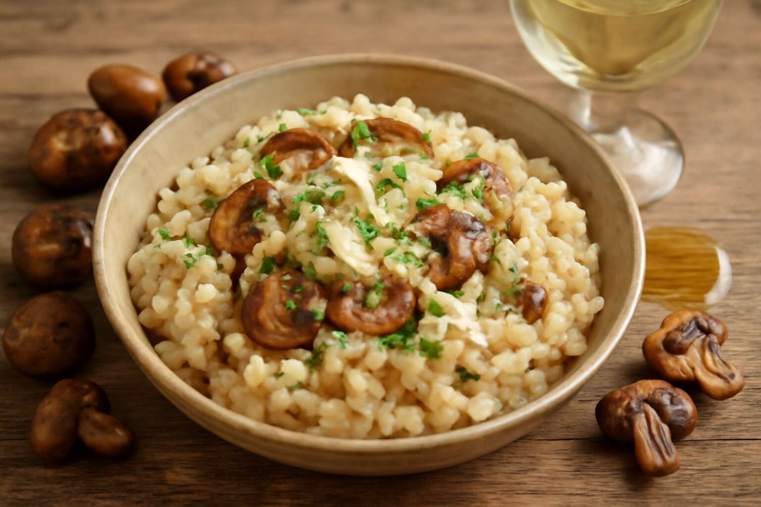 italian food with mushrooms