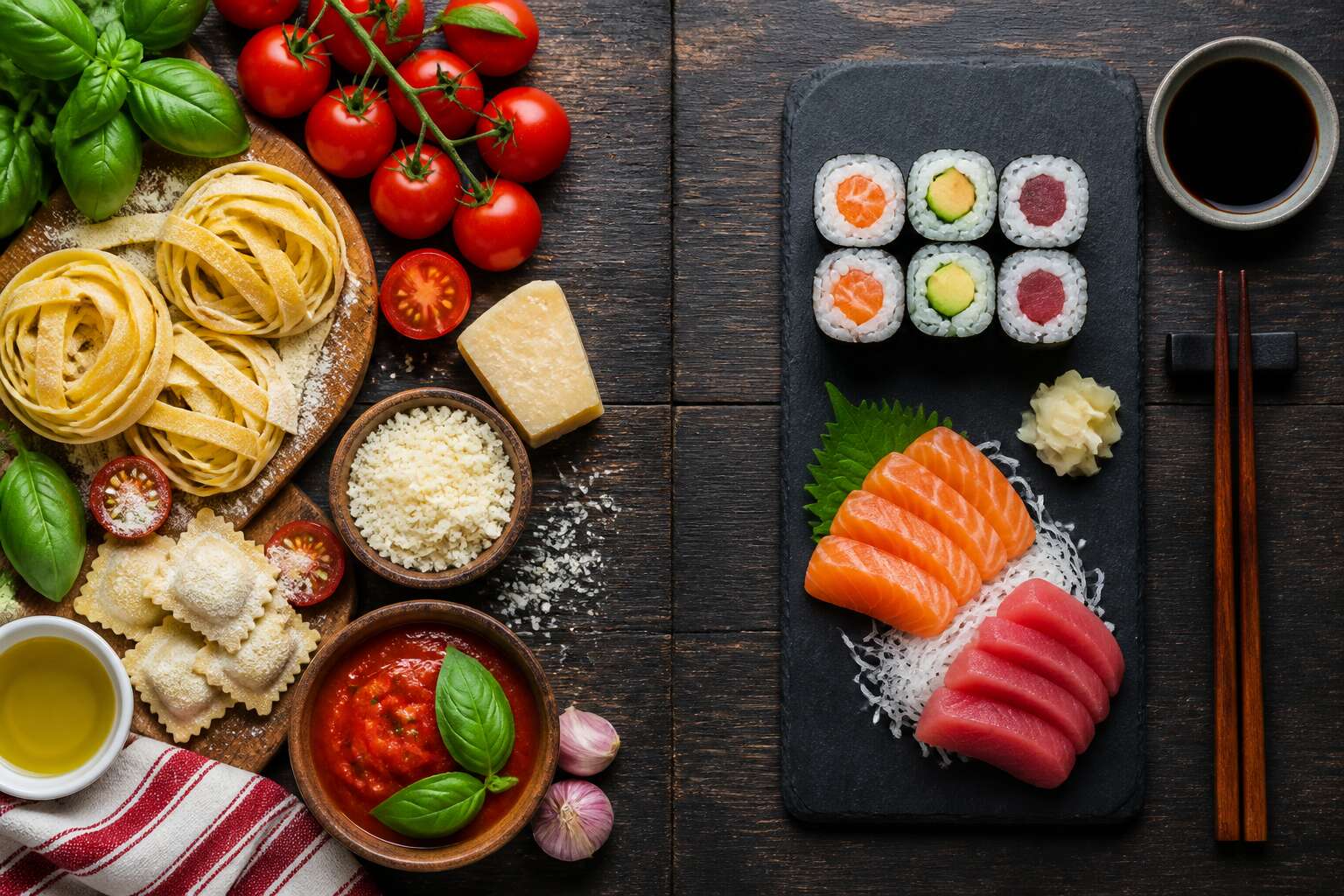 italian food vs japanese food